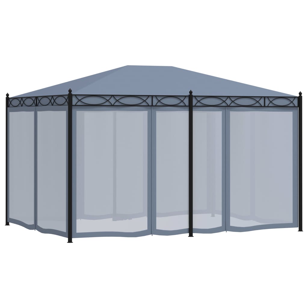Pavillon mit Mückennetze 3x4 m Anthrazit Stahl - Pazzar.ch