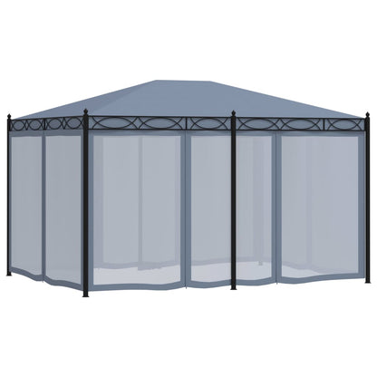 Pavillon mit Mückennetze 3x4 m Anthrazit Stahl - Pazzar.ch