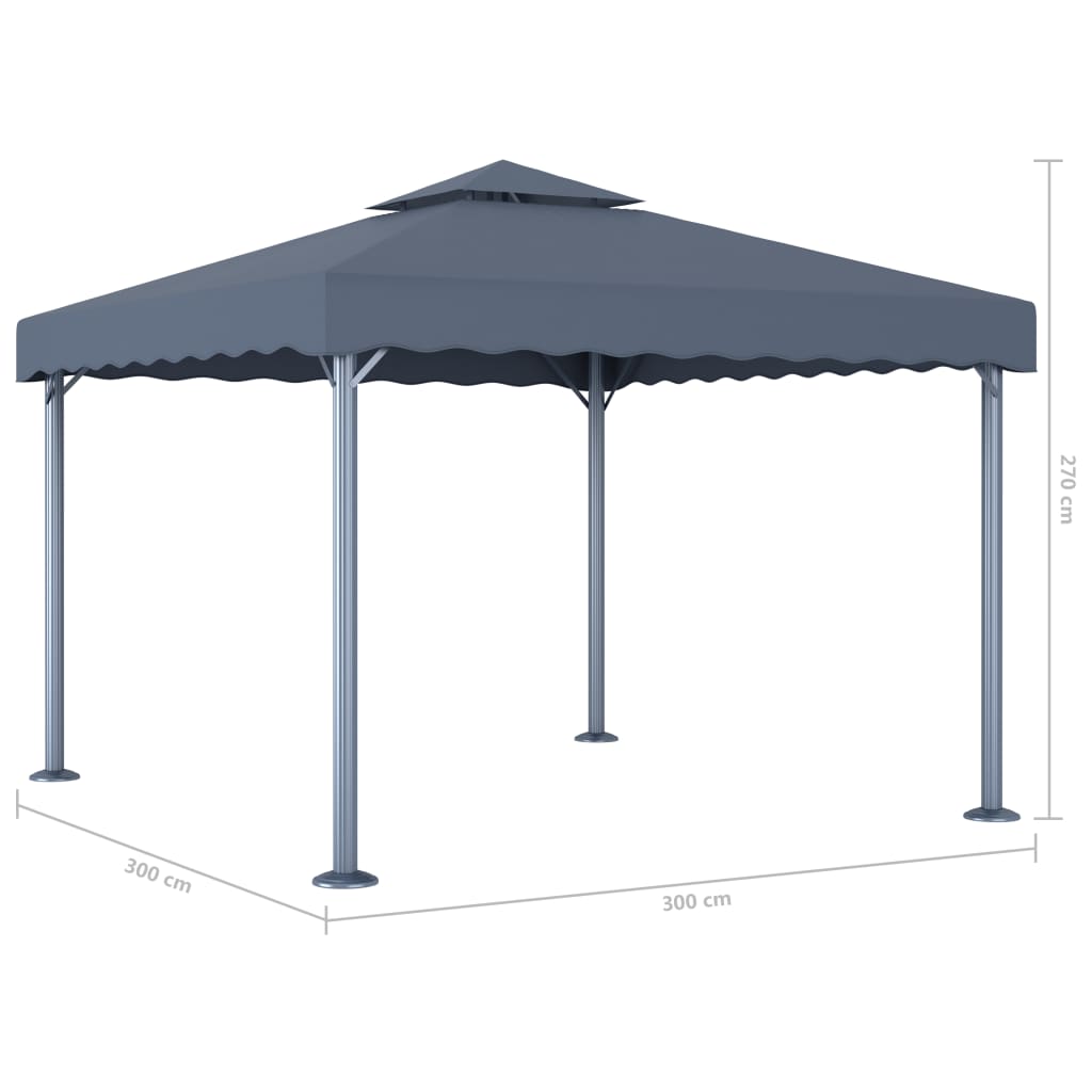 Pavillon 300 x 300 cm Anthrazit Aluminium - Pazzar.ch