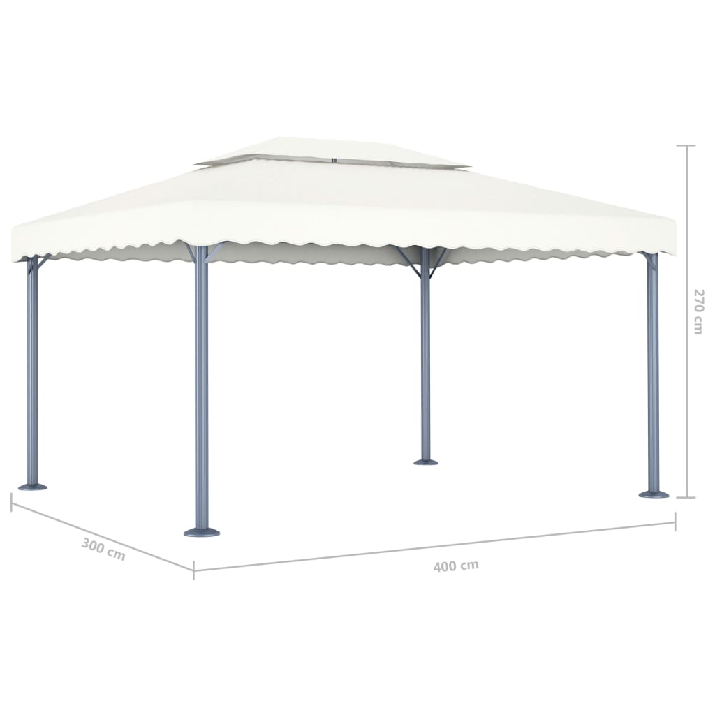 Pavillon 400 x 300 cm Creme Aluminium - Pazzar.ch