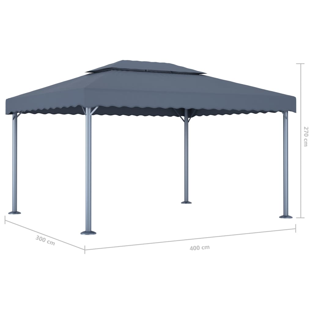 Pavillon 400 x 300 cm Anthrazit Aluminium - Pazzar.ch