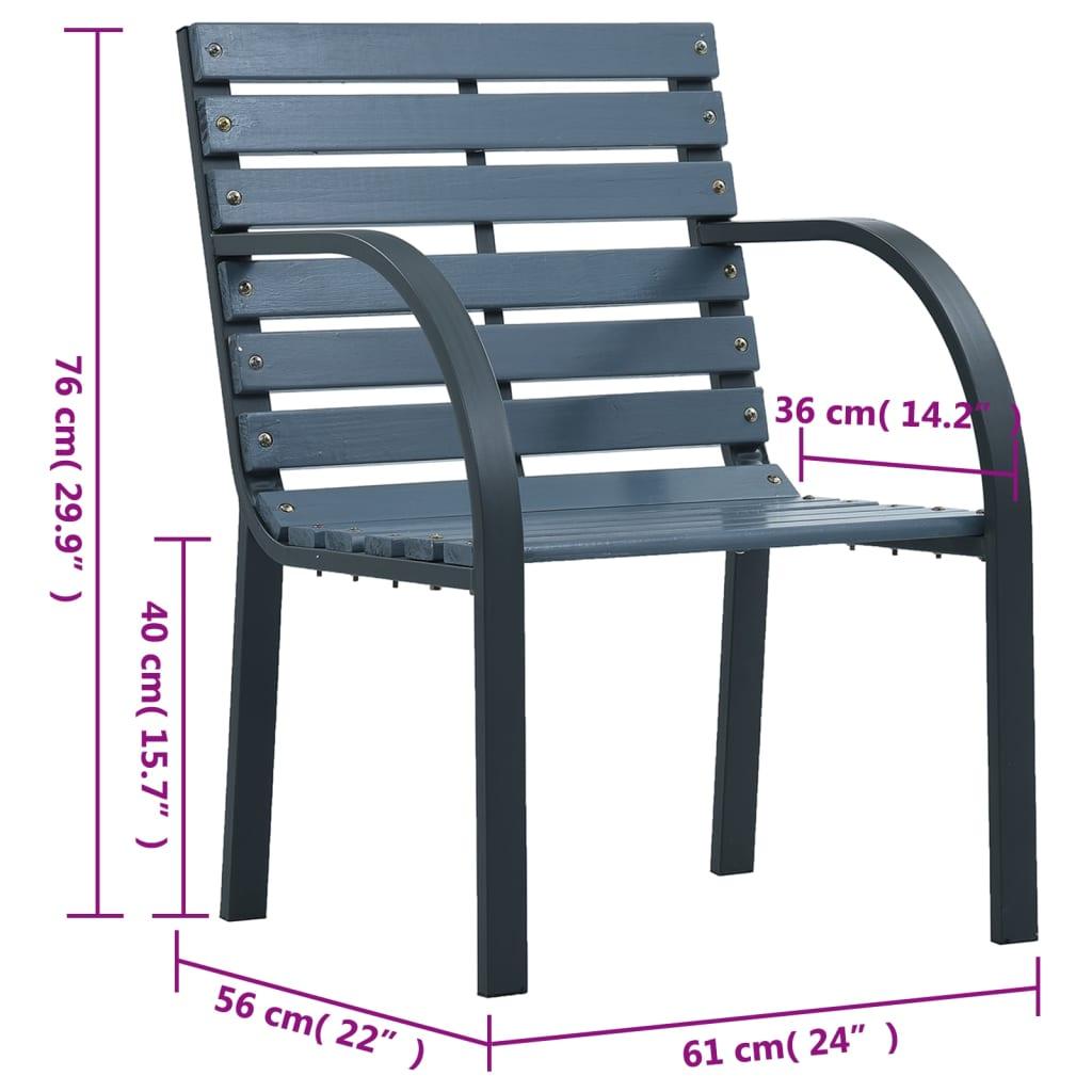 Gartenstühle 2 Stk. Grau Holz