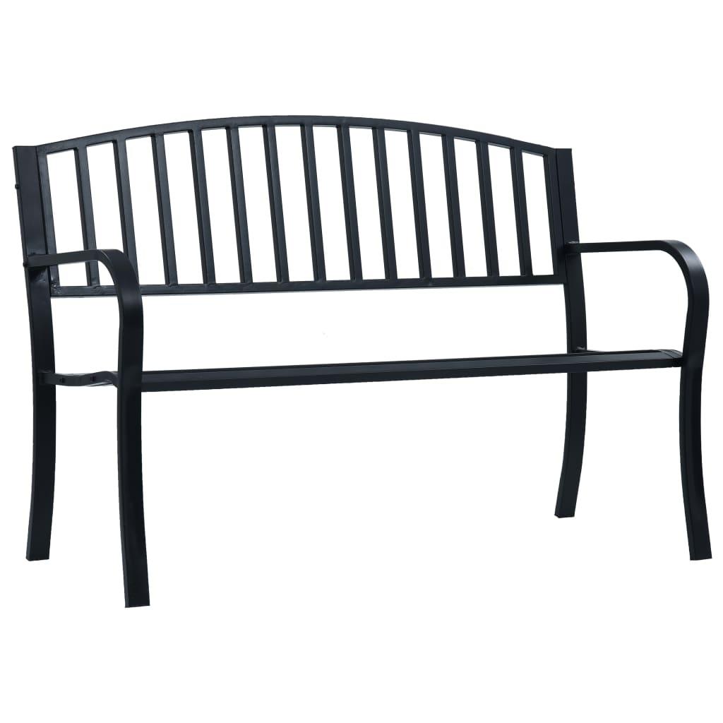 Gartenbank 125 cm Schwarz Stahl - Pazzar.ch
