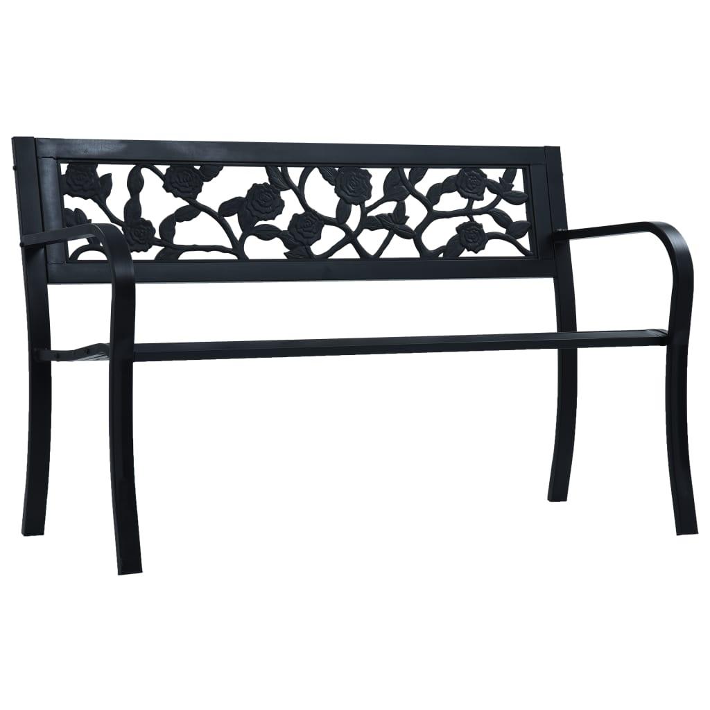 Gartenbank 125 cm Schwarz Stahl - Pazzar.ch