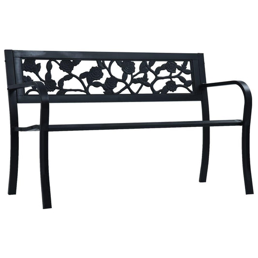 Gartenbank 125 cm Schwarz Stahl - Pazzar.ch