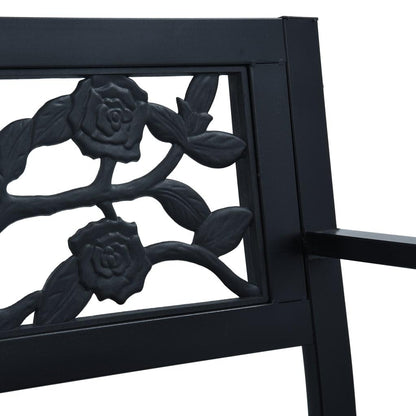 Gartenbank 125 cm Schwarz Stahl - Pazzar.ch