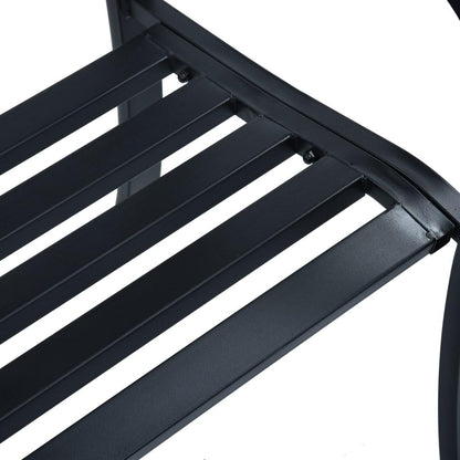 Gartenbank 125 cm Schwarz Stahl - Pazzar.ch