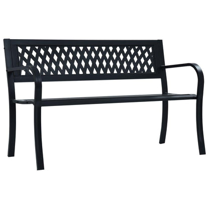 Gartenbank 125 cm Schwarz Stahl - Pazzar.ch