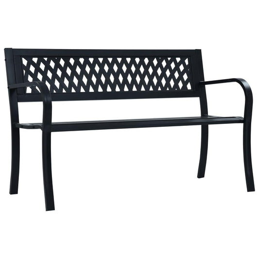 Gartenbank 125 cm Schwarz Stahl - Pazzar.ch
