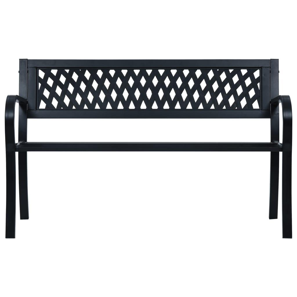 Gartenbank 125 cm Schwarz Stahl - Pazzar.ch