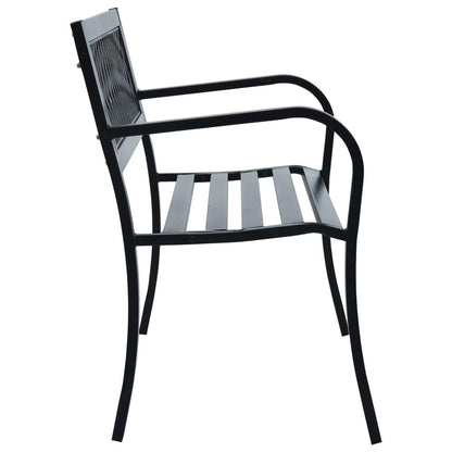 Gartenbank 125 cm Schwarz Stahl - Pazzar.ch