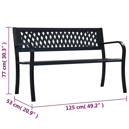 Gartenbank 125 cm Schwarz Stahl - Pazzar.ch