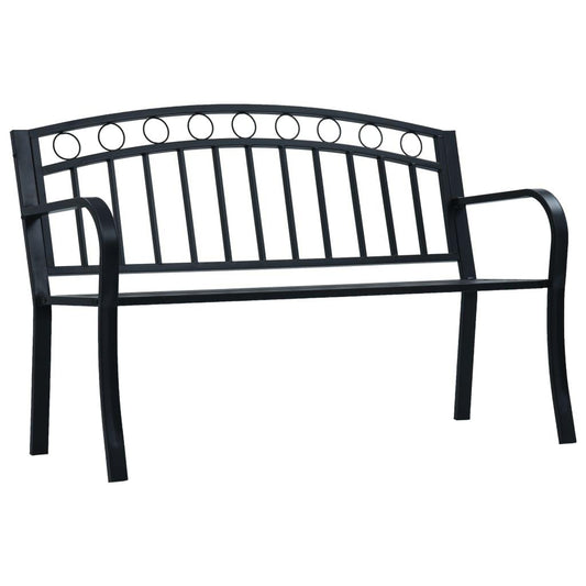 Gartenbank 125 cm Schwarz Stahl - Pazzar.ch