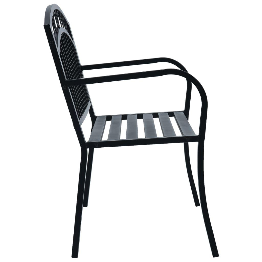 Gartenbank 125 cm Schwarz Stahl - Pazzar.ch