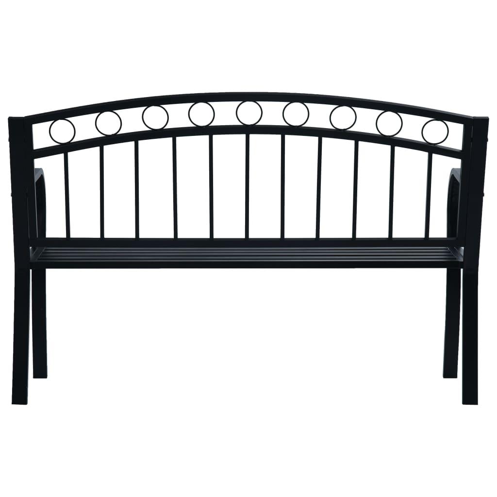 Gartenbank 125 cm Schwarz Stahl - Pazzar.ch