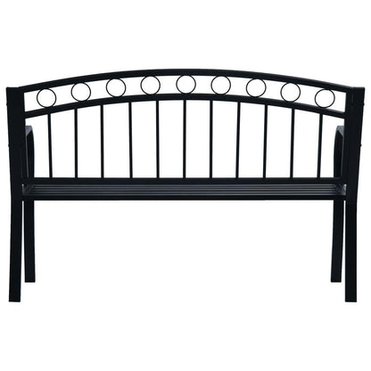 Gartenbank 125 cm Schwarz Stahl - Pazzar.ch