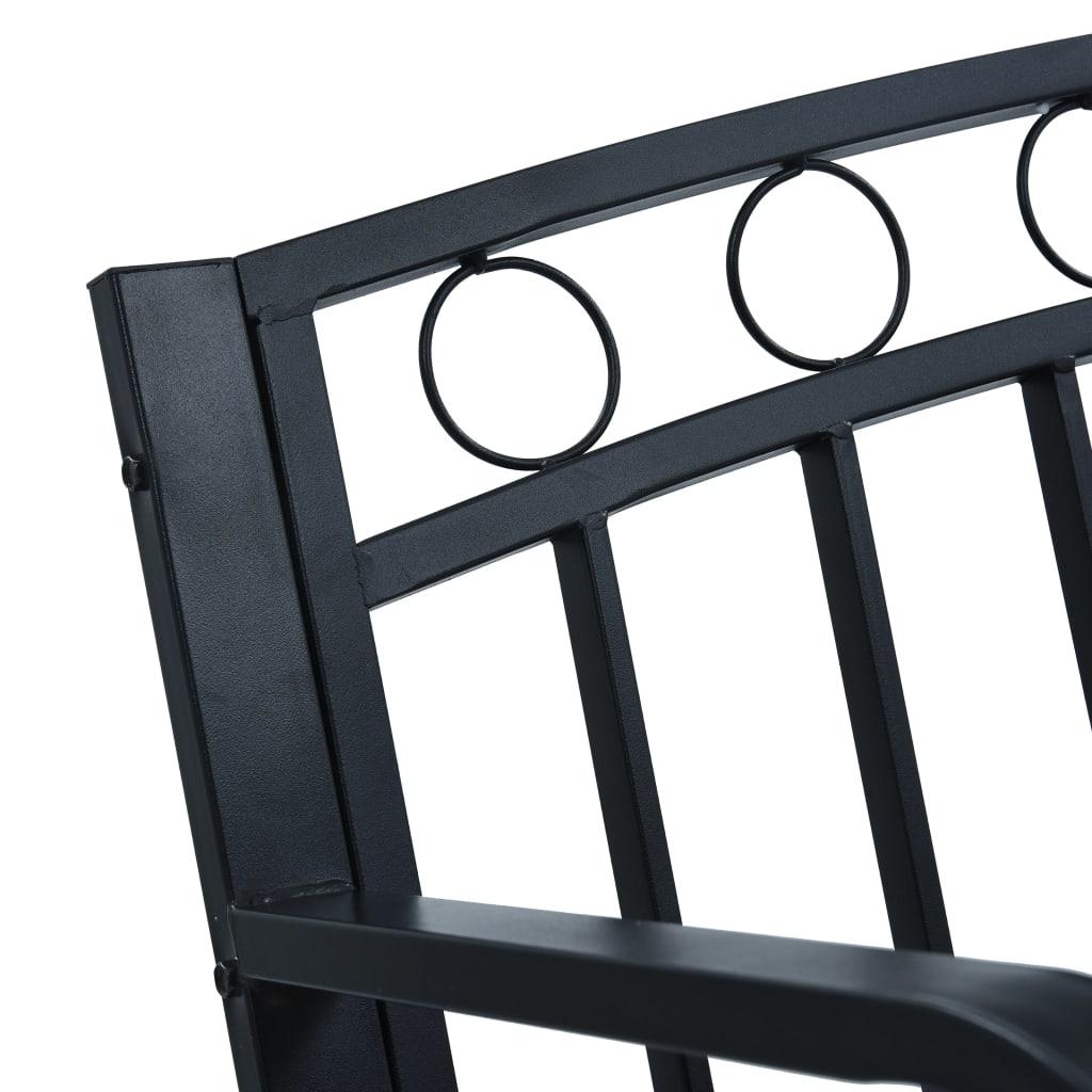 Gartenbank 125 cm Schwarz Stahl - Pazzar.ch