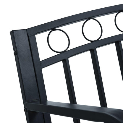 Gartenbank 125 cm Schwarz Stahl - Pazzar.ch