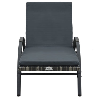 Sonnenliegen mit Tisch Poly Rattan Anthrazit - Pazzar.ch