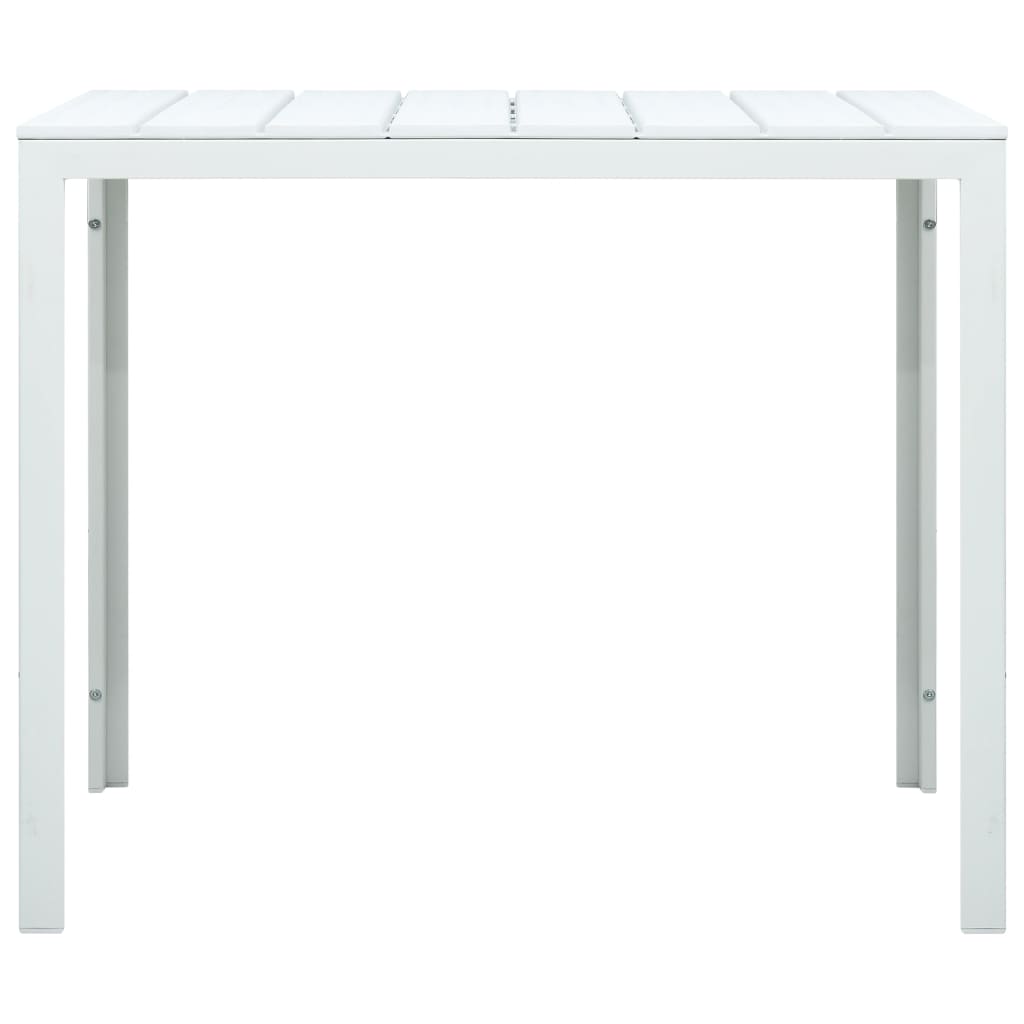 Couchtisch Weiß 78x78x74 cm HDPE Holzoptik
