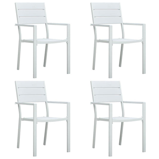 Gartenstühle 4 Stk. Weiß HDPE Holz-Optik - Pazzar.ch