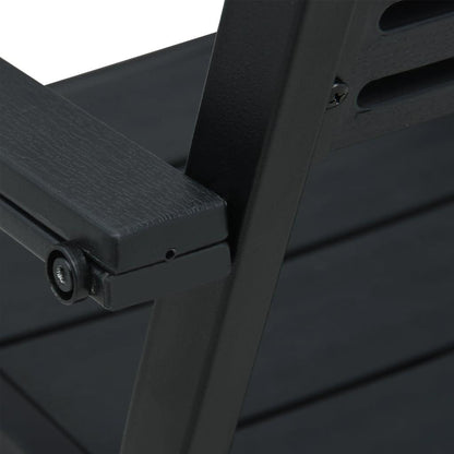 Gartenstühle 4 Stk. Schwarz HDPE Holz-Optik - Pazzar.ch