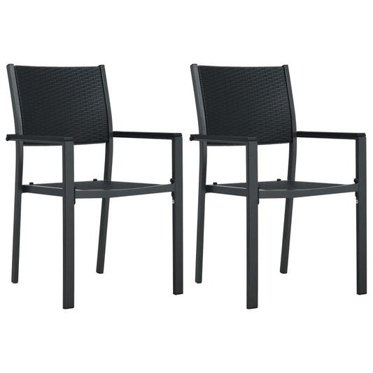 Gartenstühle 2 Stk. Schwarz Kunststoff Rattan-Optik - Pazzar.ch