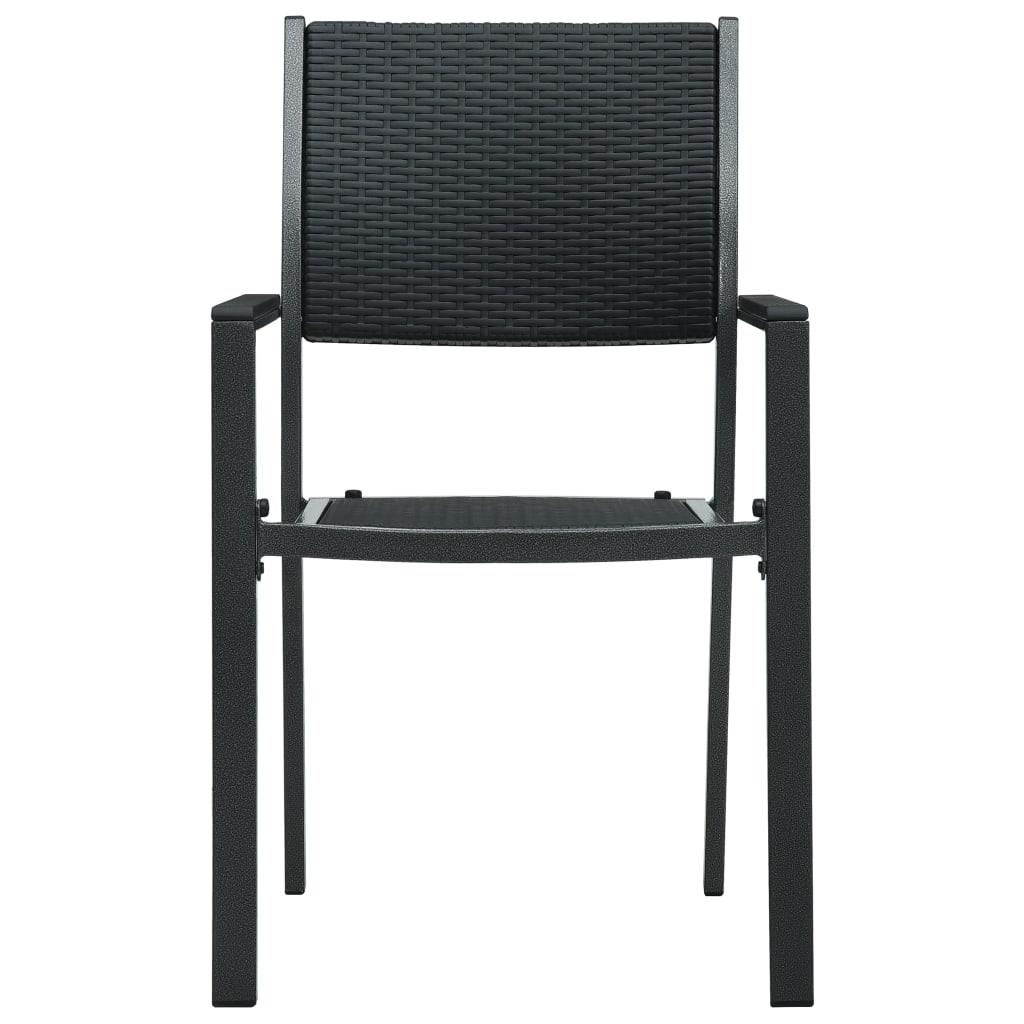 Gartenstühle 2 Stk. Schwarz Kunststoff Rattan-Optik