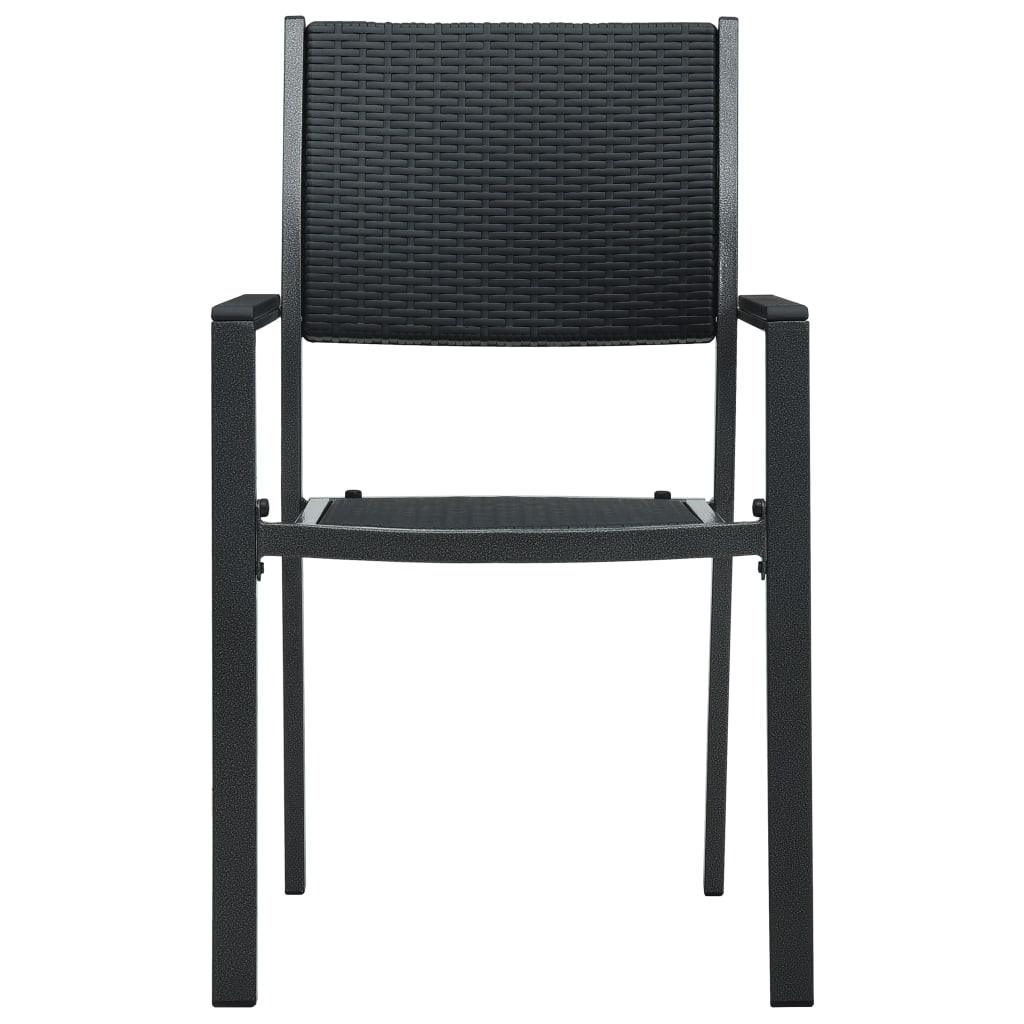 Gartenstühle 4 Stk. Schwarz Kunststoff Rattan-Optik