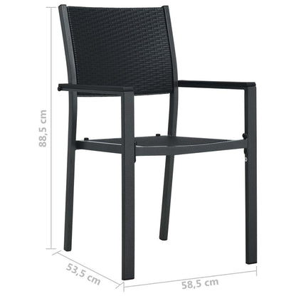 Gartenstühle 4 Stk. Schwarz Kunststoff Rattan-Optik - Pazzar.ch