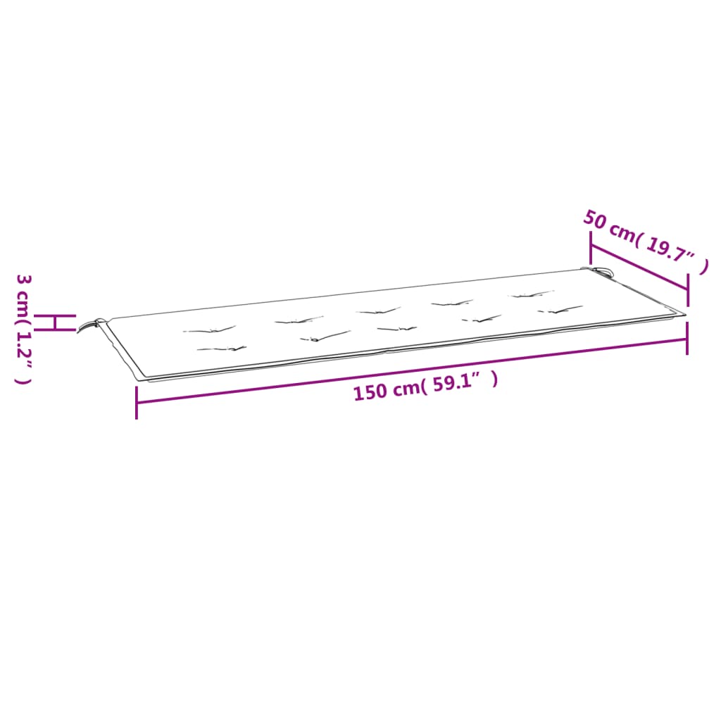 Gartenbank-Auflage Schwarz 150x50x3 cm Oxford-Gewebe - Pazzar.ch