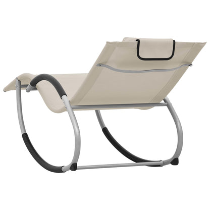 Sonnenliege mit Kissen Creme Textilene - Pazzar.ch