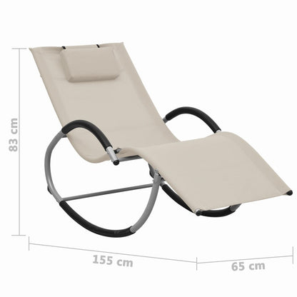 Sonnenliege mit Kissen Creme Textilene - Pazzar.ch