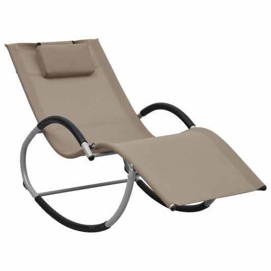 Sonnenliege mit Kissen Taupe Textilene - Pazzar.ch