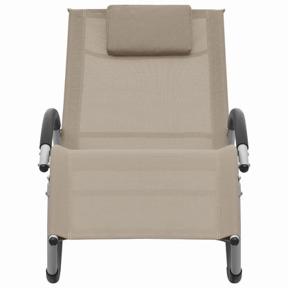 Sonnenliege mit Kissen Taupe Textilene - Pazzar.ch