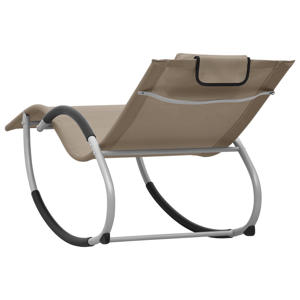 Sonnenliege mit Kissen Taupe Textilene - Pazzar.ch