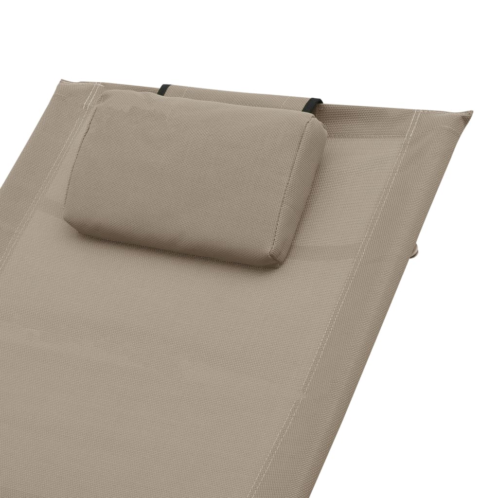 Sonnenliege mit Kissen Taupe Textilene - Pazzar.ch