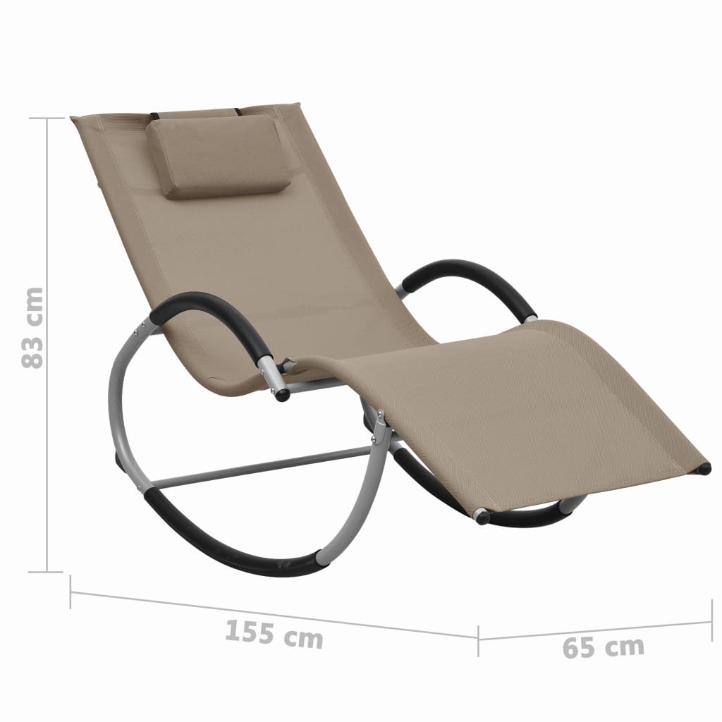 Sonnenliege mit Kissen Taupe Textilene - Pazzar.ch