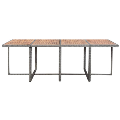 13-tlg. Garten-Essgruppe Poly Rattan und Akazienholz Anthrazit - Pazzar.ch