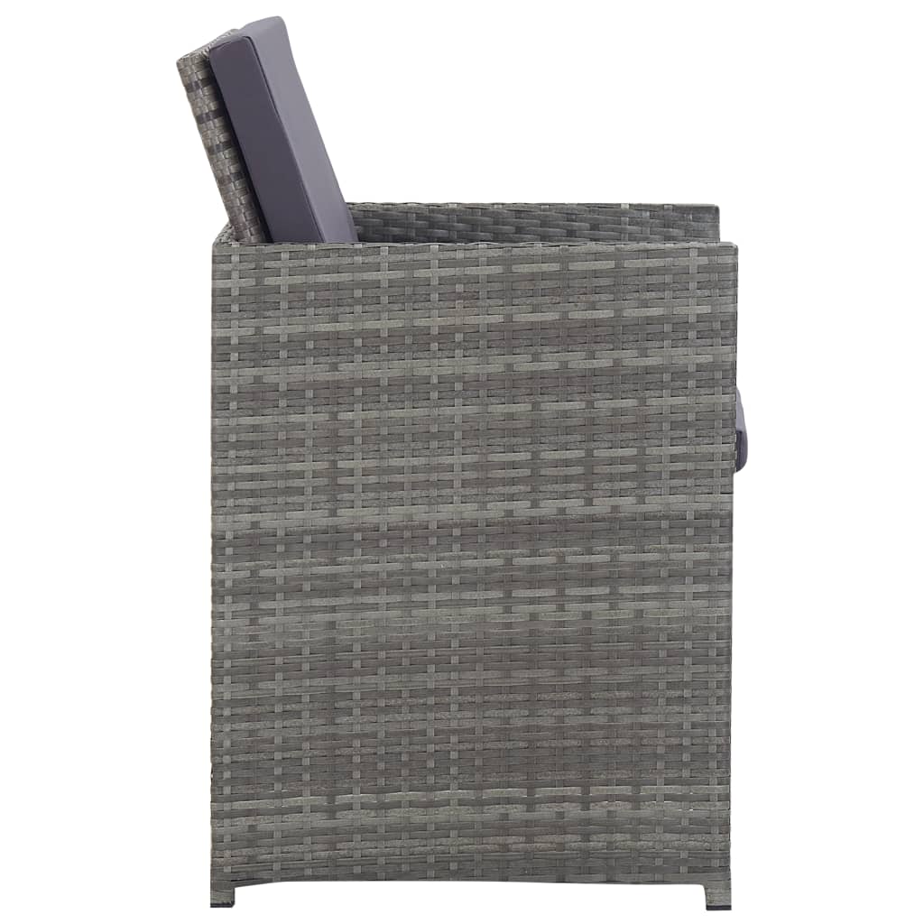 13-tlg. Garten-Essgruppe Poly Rattan und Akazienholz Anthrazit - Pazzar.ch