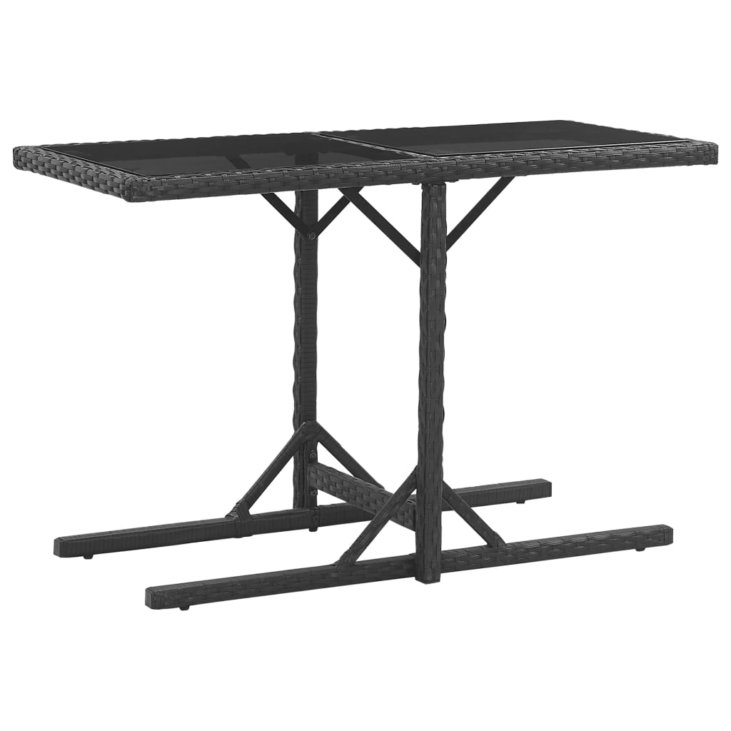 3-tlg. Garten-Essgruppe mit Auflagen Poly Rattan Schwarz - Pazzar.ch