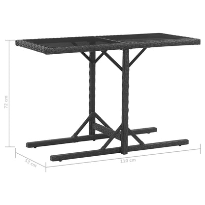 3-tlg. Garten-Essgruppe mit Auflagen Poly Rattan Schwarz - Pazzar.ch