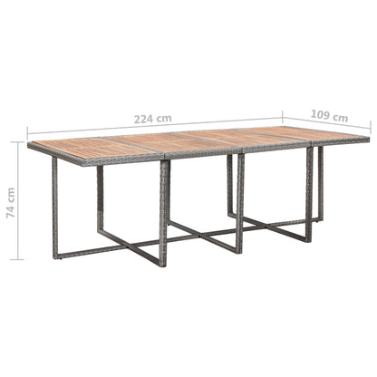 13-tlg. Garten-Essgruppe mit Kissen Poly Rattan Anthrazit - Pazzar.ch