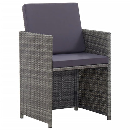 13-tlg. Garten-Essgruppe mit Kissen Poly Rattan Anthrazit - Pazzar.ch