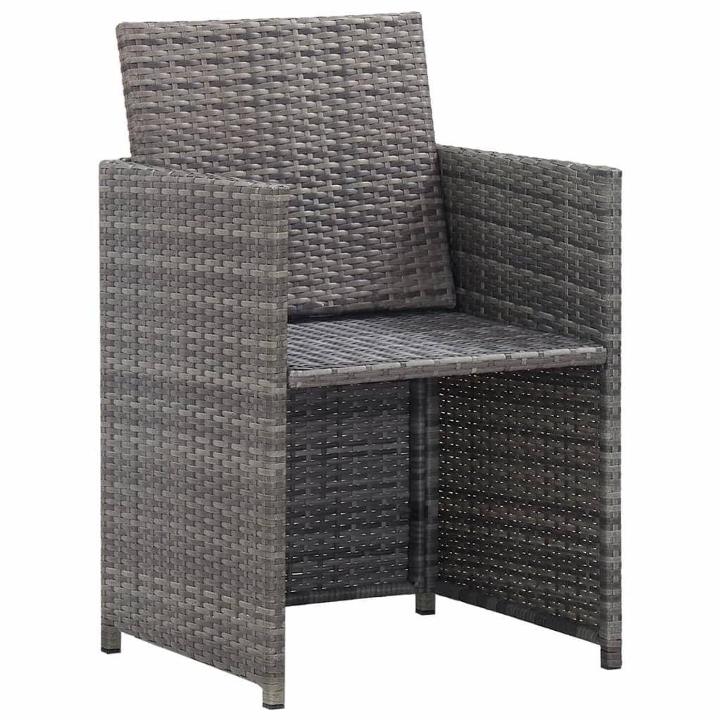 13-tlg. Garten-Essgruppe mit Kissen Poly Rattan Anthrazit - Pazzar.ch