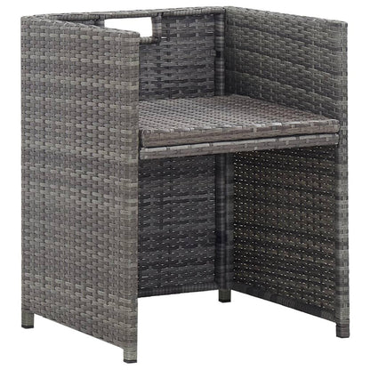 13-tlg. Garten-Essgruppe mit Kissen Poly Rattan Anthrazit - Pazzar.ch