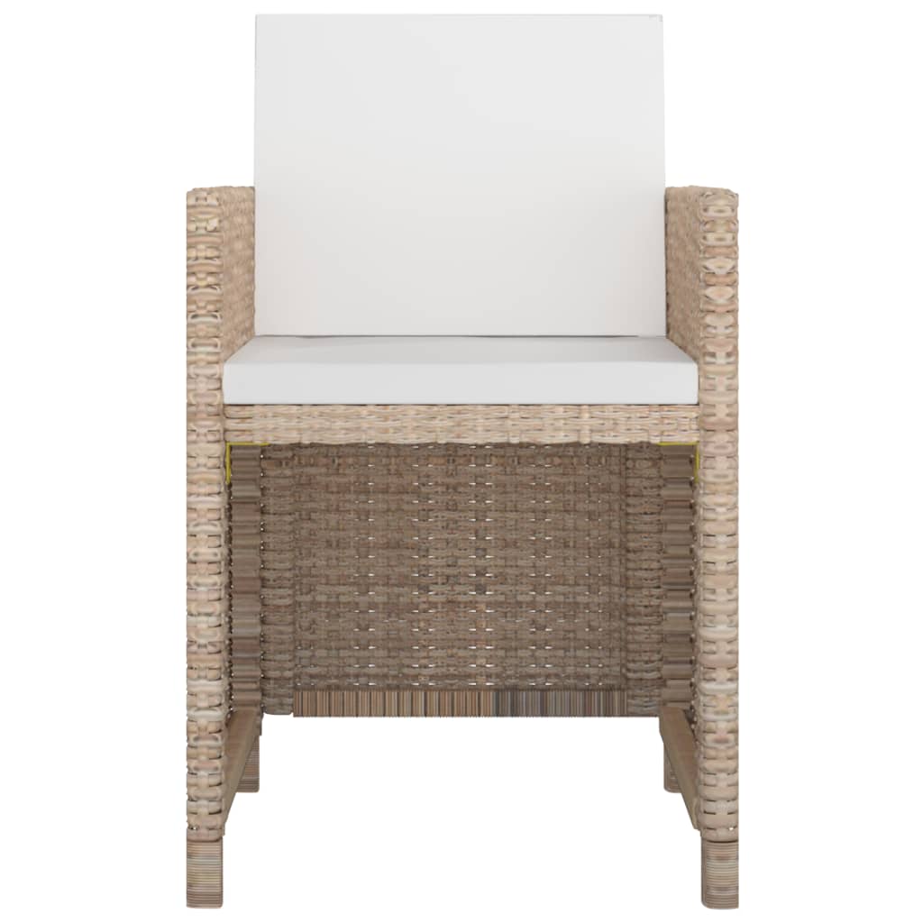 5-tlg. Garten-Essgruppe mit Auflagen Poly Rattan Beige