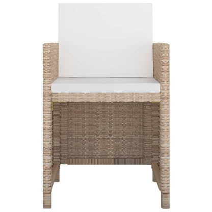 5-tlg. Garten-Essgruppe mit Auflagen Poly Rattan Beige - Pazzar.ch
