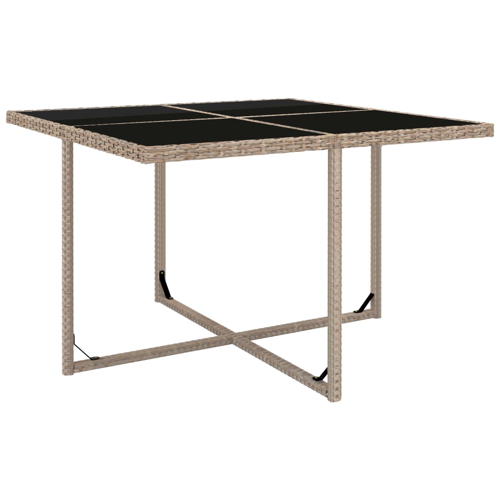 5-tlg. Garten-Essgruppe mit Auflagen Poly Rattan Beige - Pazzar.ch
