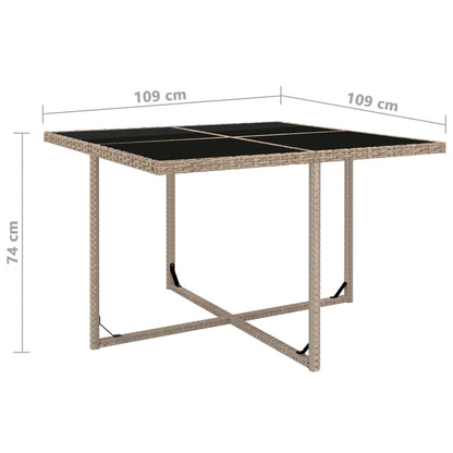 5-tlg. Garten-Essgruppe mit Auflagen Poly Rattan Beige - Pazzar.ch